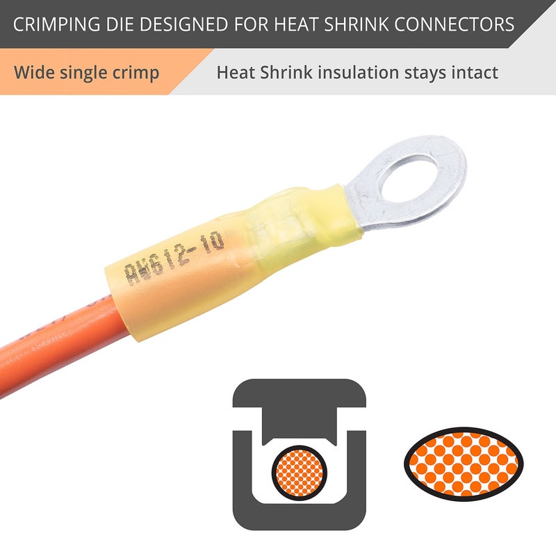 Wirefy Crimping Die for Heat-Shrink Connectors 22-10 AWG | Interchangeable Quick-Change Die for Wirefy Crimping Tools | Wide-Profile Precision Crimp - Image 3